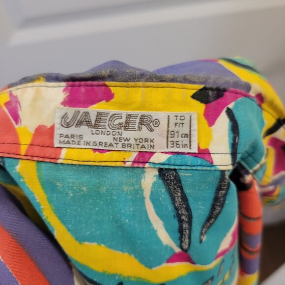 Vintage Retro-Print Vibrant Colourful Jaeger Set - Resortwear - Skirt and Blouse - Picture 13 of 16